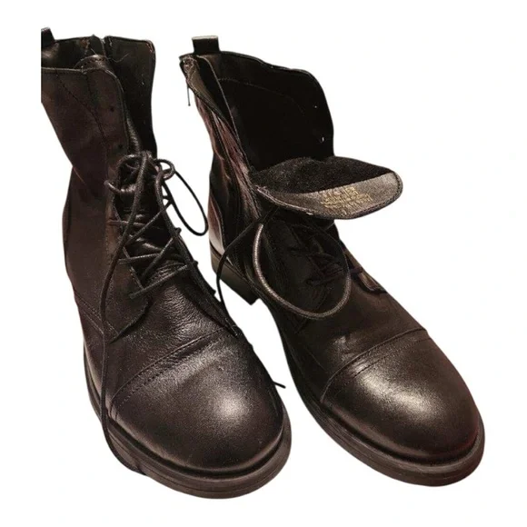 Aldo Dark Leather Ankle Boots - Picture 2 of 3